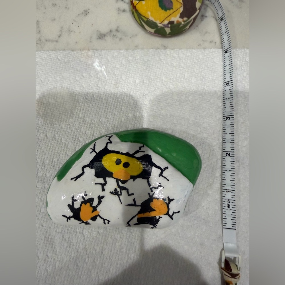 hand painted rock in duck hatchling theme - Picture 6 of 7